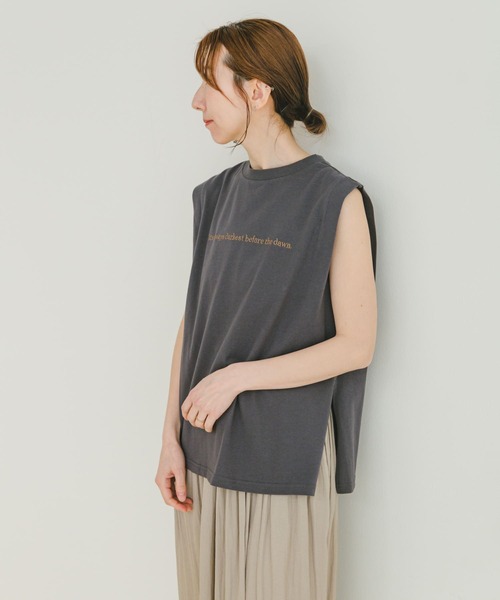 20471120TレディースTシャツ ITEMS URBANRESEARCH tシャツ ショルダータックロゴTシャツ