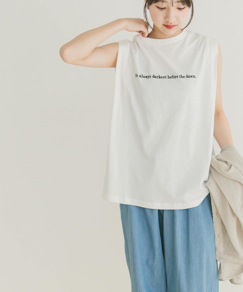 20471120TレディースTシャツ ITEMS URBANRESEARCH tシャツ ショルダータックロゴTシャツ