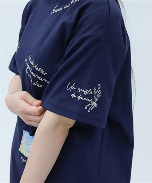axes femme tシャツ 吸水速乾ランダム鈴蘭刺繍T レディース