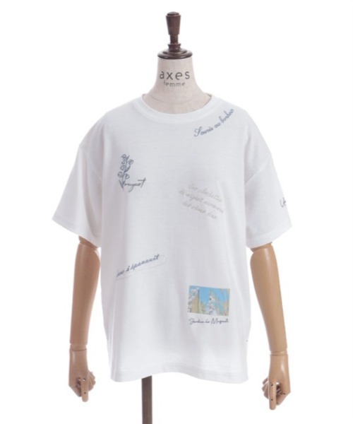 axes femme tシャツ 吸水速乾ランダム鈴蘭刺繍T レディース