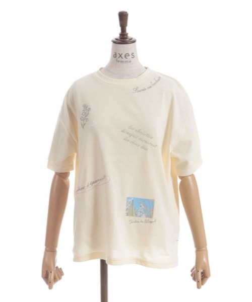 axes femme tシャツ 吸水速乾ランダム鈴蘭刺繍T レディース