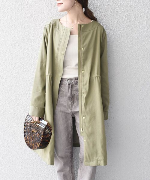 SHIPS シップス ノーカラー ウールコート 36 ピンク ショート SHIPS 「SHIPS」 ノーカラーコート 36 ピンク レディース