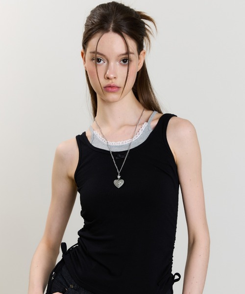 チューブトップ ベアトップ SM LAYERED LACE SLEEVELESS