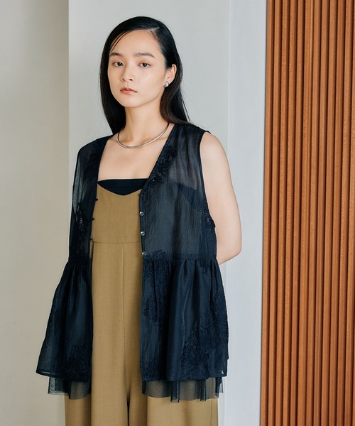 lepsimシアー刺繍アソートノースリブラウス LEPSIM ブラウス シャツ シアー刺繍アソートノースリブラウス