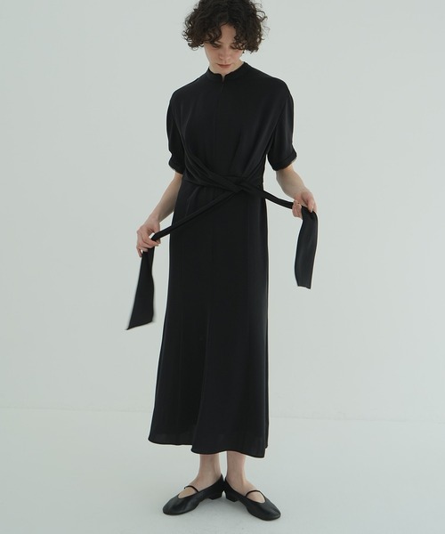 CLANE（クラネ） ワンピース STAND COLLAR WAIST TIE ONEPIECE
