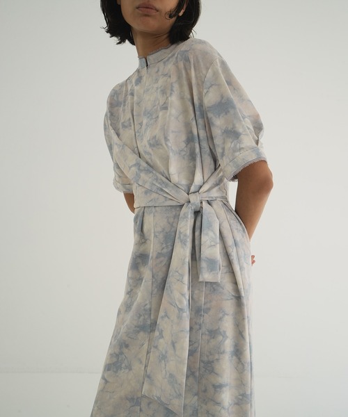 claneシャツワンピース完売ワンピ CLANE（クラネ） ワンピース STAND COLLAR WAIST TIE ONEPIECE
