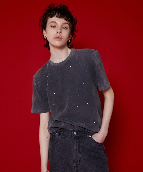 「MAISON SPECIAL」 半袖Tシャツ FREE チャコールグレー レディース