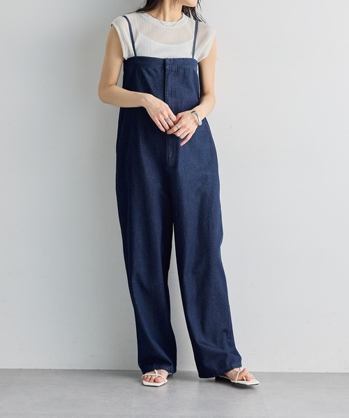 サロペット オーバーオール 「低身長/高身長向けサイズ有」デニムサロペット「オーガニックコットン」 レディース