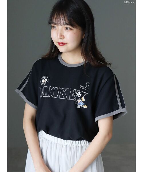 「Disney」 半袖Tシャツ「AMERICAN HOLICコラボ」 M ブラック レディース