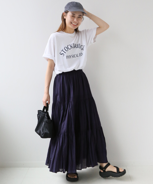 relume ネイビー フレアロングスカート 36 JOURNAL STANDARD relume 「JOURNAL relume」 フレアスカート 36