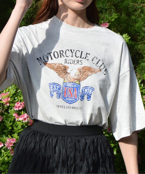 tシャツ 「spiritoso」イーグルプリントピグメントTシャツ レディース | spiritoso | 05