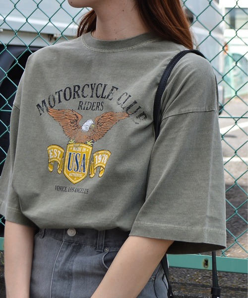 tシャツ 「spiritoso」イーグルプリントピグメントTシャツ レディース | spiritoso | 07