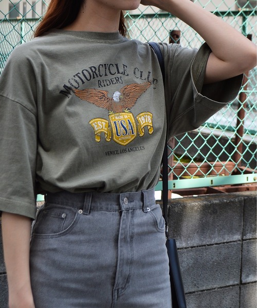 tシャツ 「spiritoso」イーグルプリントピグメントTシャツ レディース | spiritoso | 08