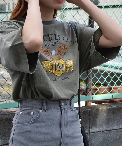 tシャツ 「spiritoso」イーグルプリントピグメントTシャツ レディース | spiritoso | 09