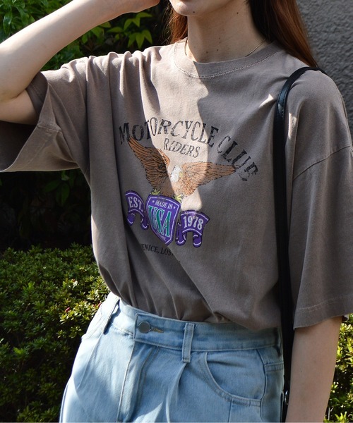 tシャツ 「spiritoso」イーグルプリントピグメントTシャツ レディース | spiritoso | 12