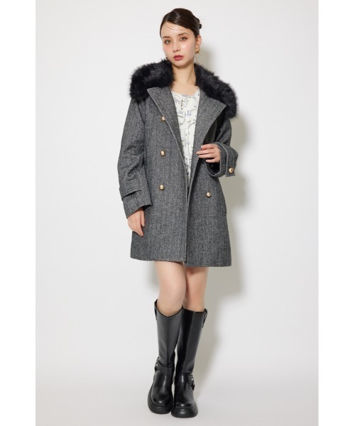 rienda Aラインステンカラーコート 柄BRN rienda Aラインステンカラーコート 柄BRN - メルカリ