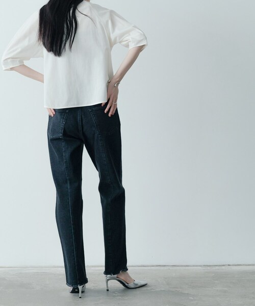INDIVI GALLEST ジーンズ デニム デニムパンツ センターピンタック