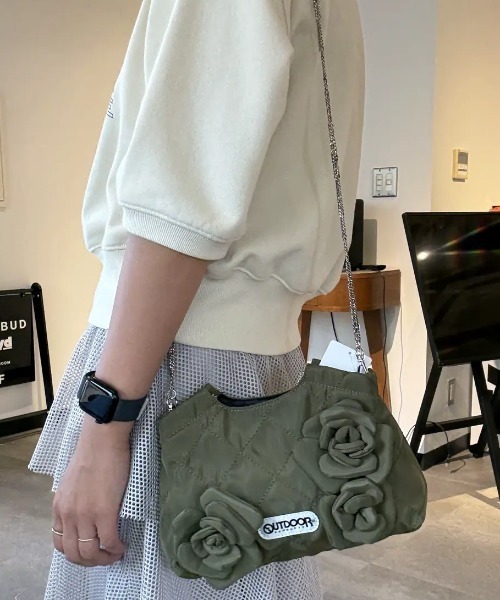 トートバッグ 「ROSE BUD別注」(OUTDOOR)FLOWER QUILTING MINI BAG レディース トートバッグ 「ROSE BUD別注」(OUTDOOR)FLOWER QUILTING MINI BAG レディース