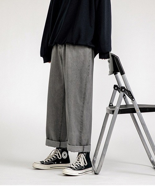 「MONO-MART」 加工デニムパンツ L ブラック メンズ