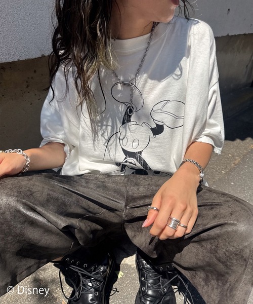 Disney（ディズニー） tシャツ 半袖 MICKEY AND MINNIE DESIGN BIG TEE