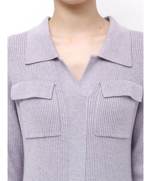 新作 定価：16,500円 ラグナムーン フラップポケットリブニットワンピース LAGUNAMOON（ラグナムーン） ワンピース フラップポケットリブニット