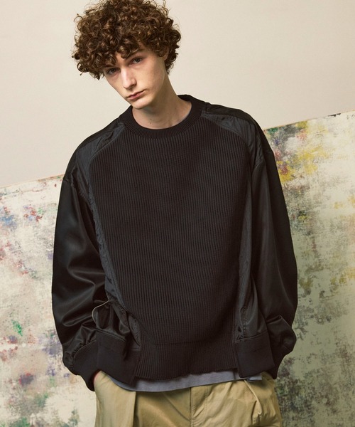 ら*ぶ様 〖完売品〗maison specialニットコンビプライムオーバーニッ Knit Combination Prime-Over Knit Pullover