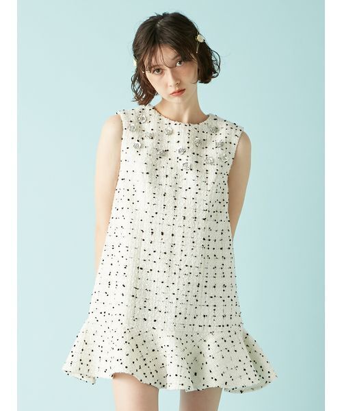 リリーブラウンCANDYSTOCKAラインビジューミニワンピース LILY BROWN（リリーブラウン） ワンピース 「L.B CANDY STOCK