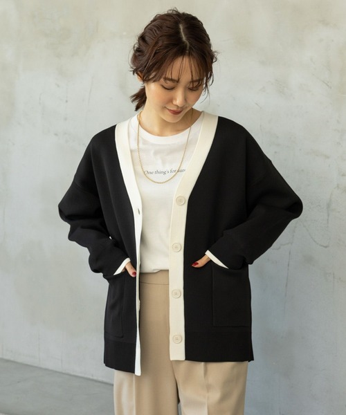 「GLOBAL WORK」 ニットカーディガン LARGE ブルー系その他 レディース_画像9