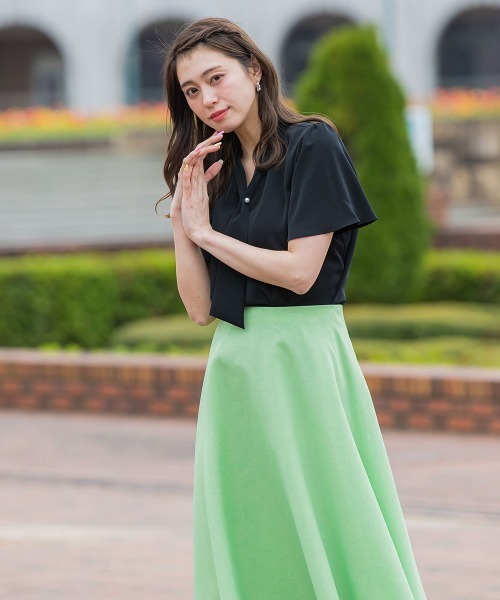 「QUEENS COURT」 半袖ブラウス M ブラック レディース_画像5