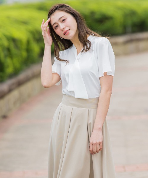 「QUEENS COURT」 半袖ブラウス M ブラック レディース_画像8