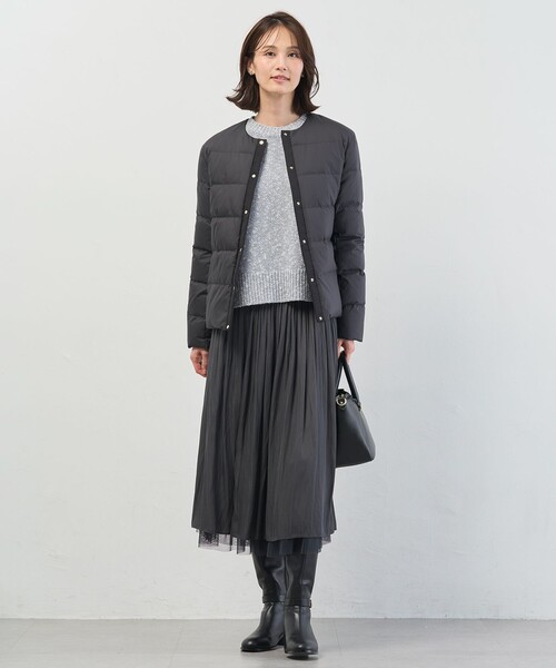 ダウンコート ダウンジャケット 「洗える」ライトダウン ノーカラー