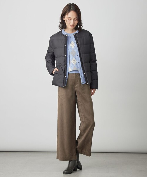 ダウンコート ダウンジャケット 「洗える」ライトダウン ノーカラー