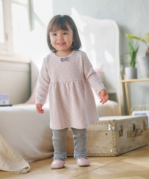 ベビー服 ロンパース 「80-90cm」 フロストフラワージャガード