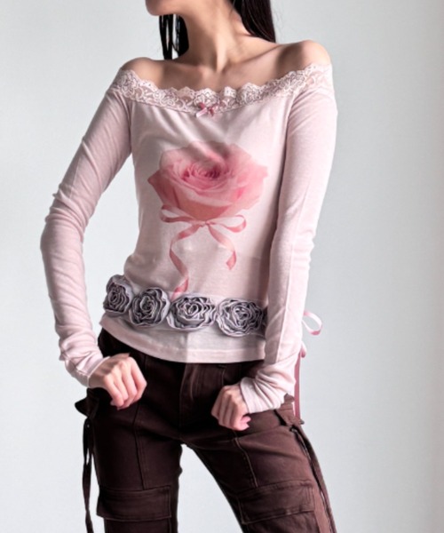 Y2K SYNAPSE FACTORY 長袖カットソー FREE ピンク レディース