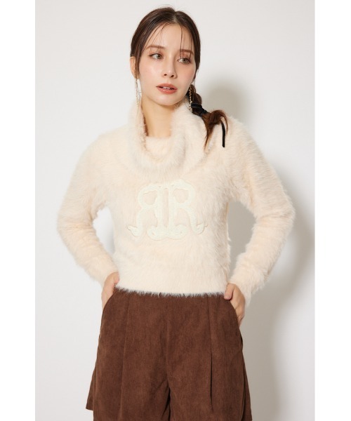 rienda（リエンダ） ニット セーター ボタニカルRロゴニットトップス