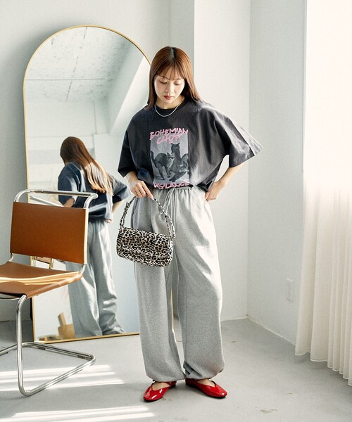 「PUBLUX」 半袖Tシャツ SMALL チャコールグレー レディース_画像6