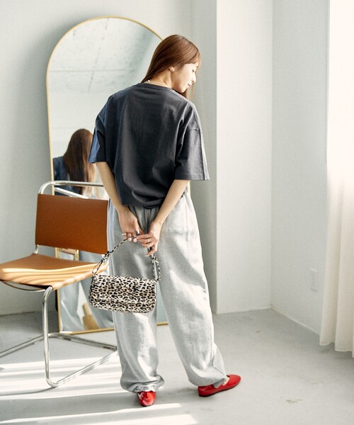 「PUBLUX」 半袖Tシャツ SMALL チャコールグレー レディース_画像7