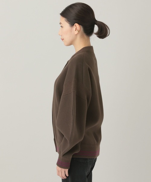 カレンソロジー　ショート丈ニットスタジャン　ダークブラウン　軽アウター Curensology（カレンソロジー） 「＆RC」スタジャン FREE ブラウン