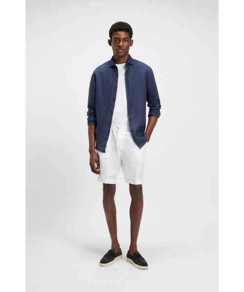 BOSS（HUGO BOSS） パンツ テーパードフィット ショートパンツ リネン