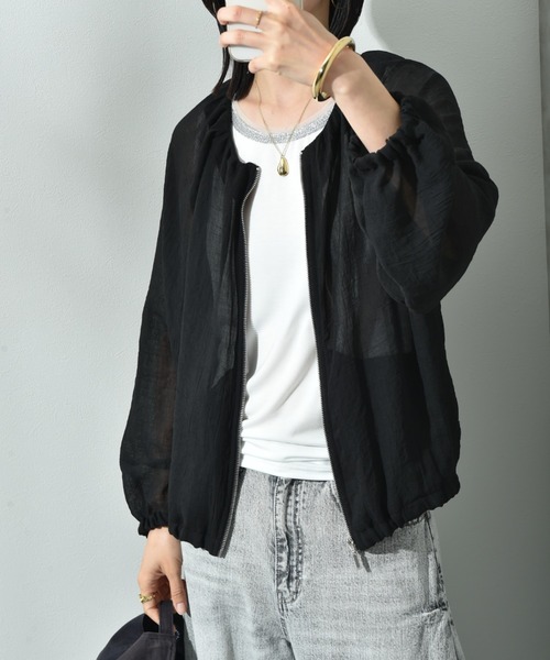 「INTERPLANET」 ブルゾン FREE ライトグレー レディース_画像4