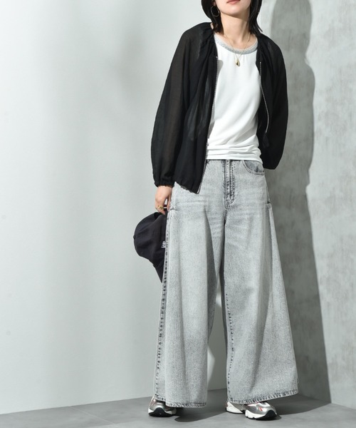 「INTERPLANET」 ブルゾン FREE ライトグレー レディース_画像5