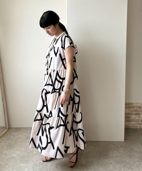 「LHELBIE」 半袖ワンピース M ブラック レディース_画像2