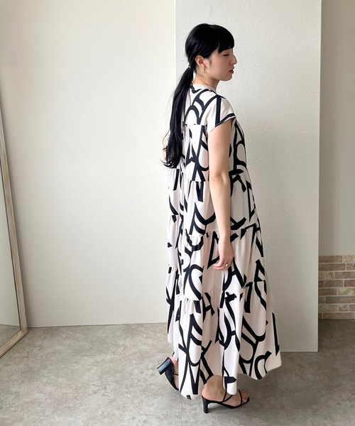 「LHELBIE」 半袖ワンピース M ブラック レディース_画像4