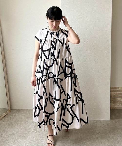 「LHELBIE」 半袖ワンピース M ブラック レディース_画像5