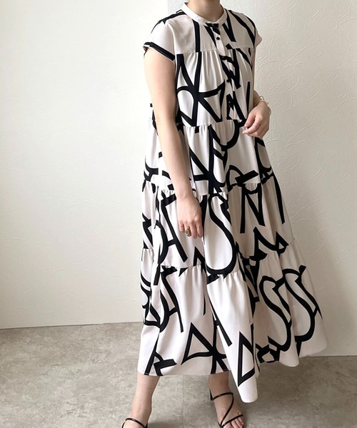 「LHELBIE」 半袖ワンピース M ブラック レディース_画像7