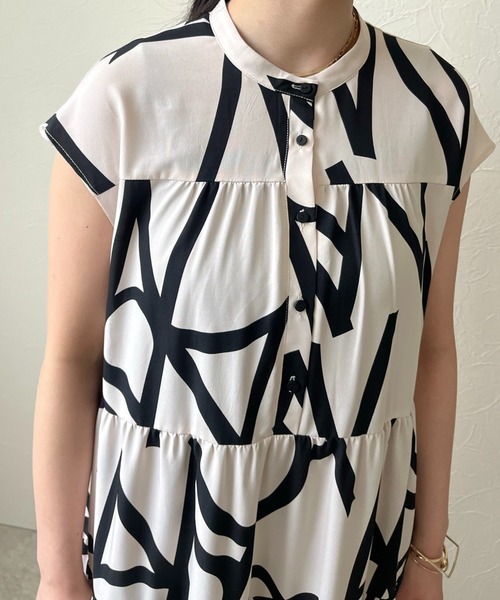 「LHELBIE」 半袖ワンピース M ブラック レディース_画像8