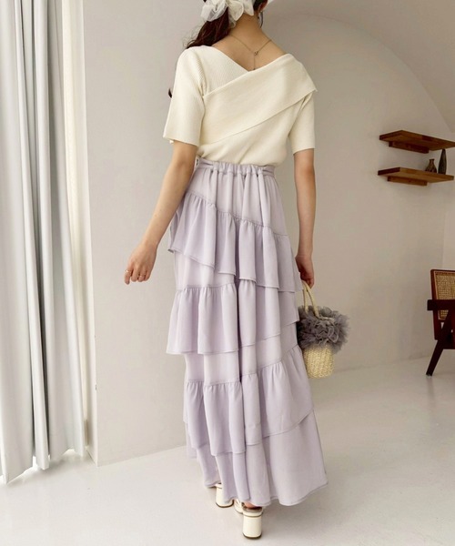 「one after another NICE CLAUP」 半袖ニット FREE オフホワイト レディース_画像8