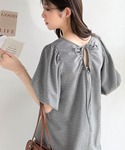 ブラウス シャツ 夏 半袖 自然にスタイルアッ...の詳細画像4