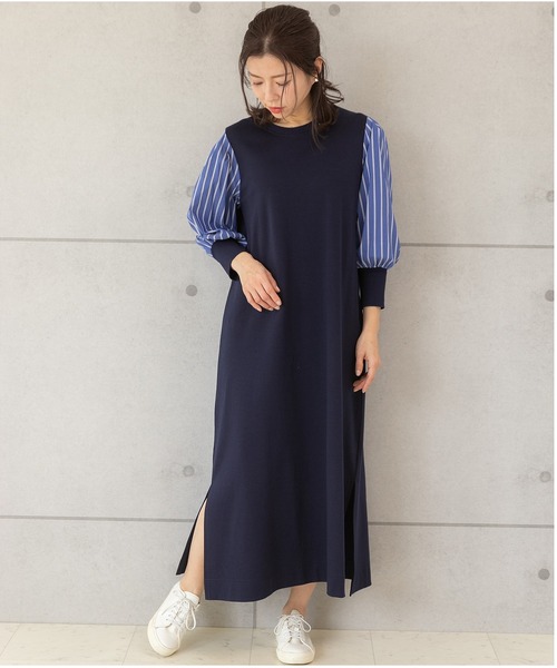 「PREFERIR」 長袖ワンピース LARGE チャコールグレー レディース_画像3