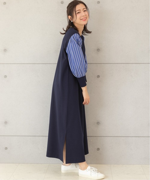 「PREFERIR」 長袖ワンピース LARGE チャコールグレー レディース_画像5